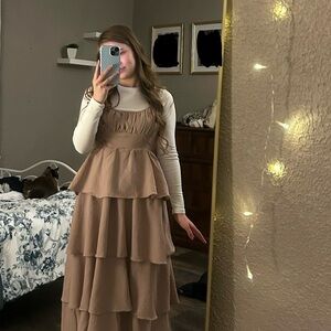 Elegant Layered Pink Dress